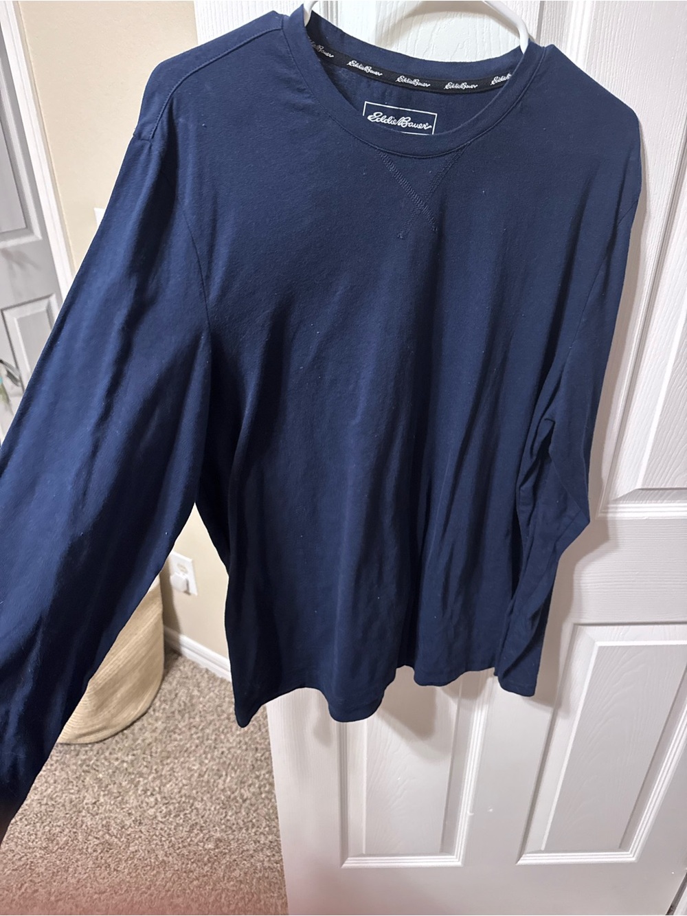 Eddie Bauer Men's Long Sleeve Crewneck Shirt - Dark Blue